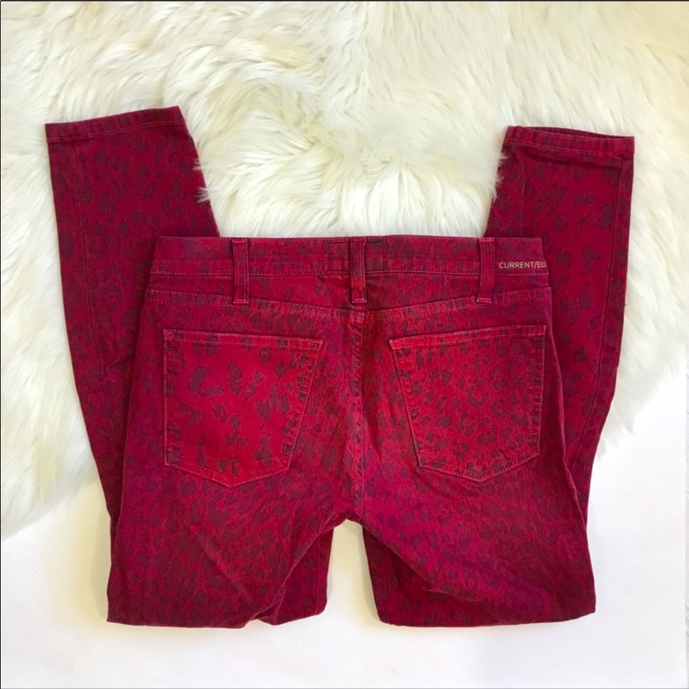✨HP✨Current/Elliott Red Cheetah "The Stiletto" Jeans - Picture 5 of 5